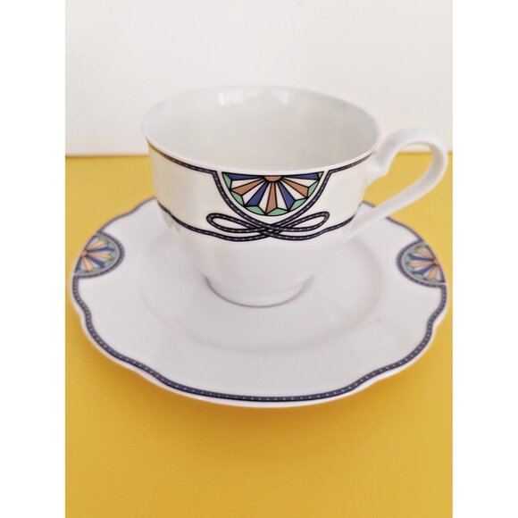 Vintage Rosenthal Grace Society Pearl China Teacup & Saucer Set Art Deco - Picture 5 of 13